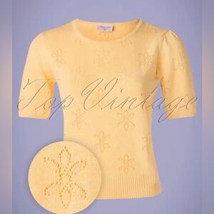 Top Vintage Exclusive Pinup Yellow Spring Sweater